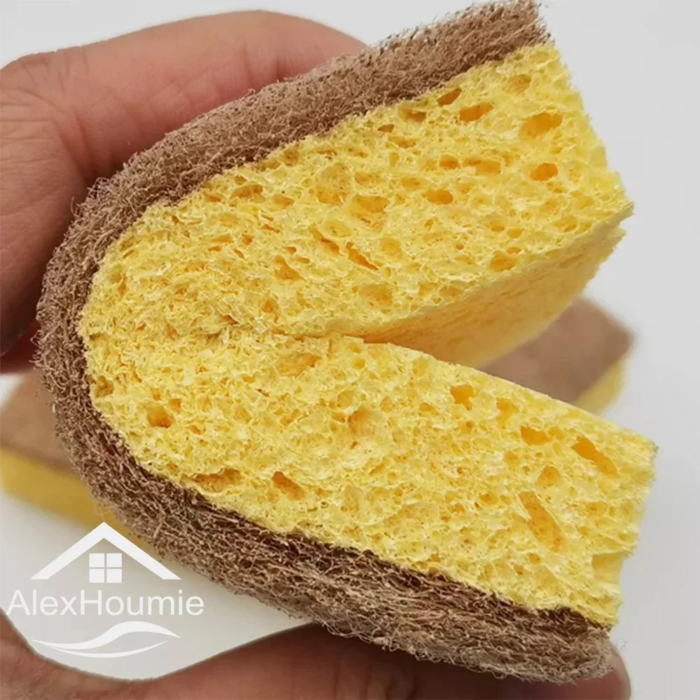 10 Pack Eco Friendly Kitchen Sponges for Sustainable Living Natural Sponge Odor Free Biodegradable Plant Based Scrubber Pads