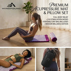 Acupressure Mat & Pillow Set Muscle Relaxation Back Neck Massager Cushion Kuznetsov Applicator Pad for Yoga Fitness Pain Relief