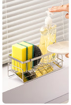 Sink Cleaning Tools Storage Rack Kitchen Multifunctional Stainless Steel Drain Rack for Sponge Cleanser Organizer Rag Hanger