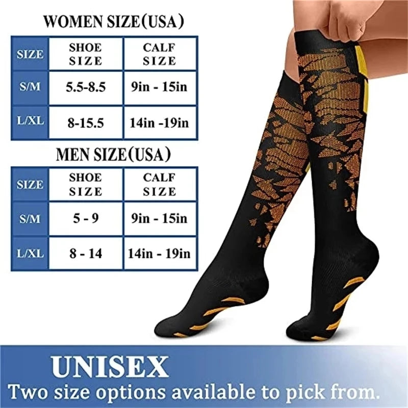 Compression Socks Running Sports Socks Medical Nursing 20-30mmhg for Flight Travel Pregnancy Edema Diabetes Varicose Veins Socks
