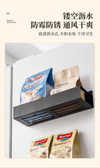 Magnetic Spice Rack for Refrigerator, Magnetic Shelf, Moveable Fridge Organizer with Hook Rack, Seasoning Organizer for Kitchen