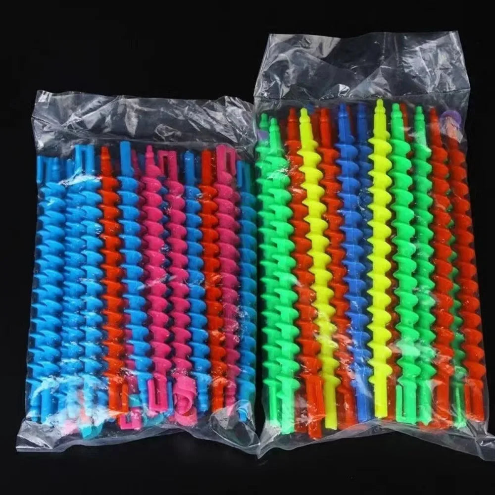 20Pcs Set Heatless Curls Mixed Color Spiral Hair Styling Tools Random Curling Rods for Cold Perming Suitable for Hair Salons