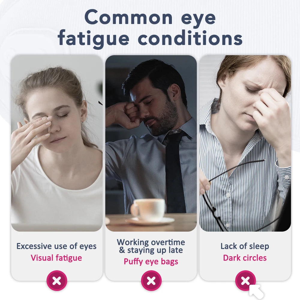 3D Eye Massager 5 Vibration 3 levels Temperature Heating Sleep Mask for Office Travel Reduce Dark Circles Eye Fatigue Eye Shade