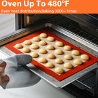 2PCS Silicone Baking Mats for Oven, Reusable, Non Stick & Heat Resistant Bakeware Sheets, for Cookie, Macaron, Bread, Pastry Mat