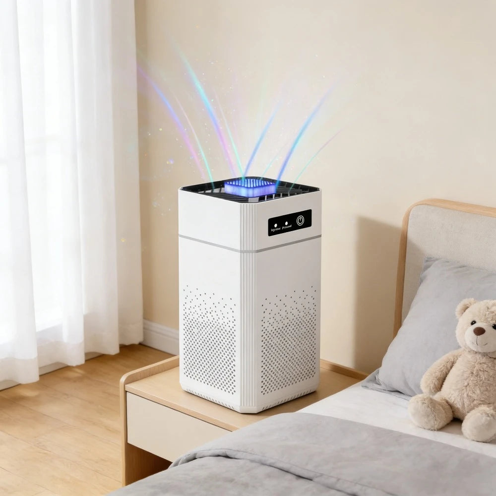 Air Purifier with HEPA Filter Quiet Sleep Mode 360° Air Inlet Filter Replacement Reminder Air Cleaner Home Bedroom Pet Room