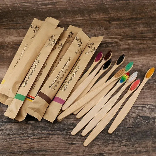 Eco friendly toothbrush Bamboo Resuable Toothbrushes Portable Adult Wooden Soft Tooth Brush for Home Travel Hotel use