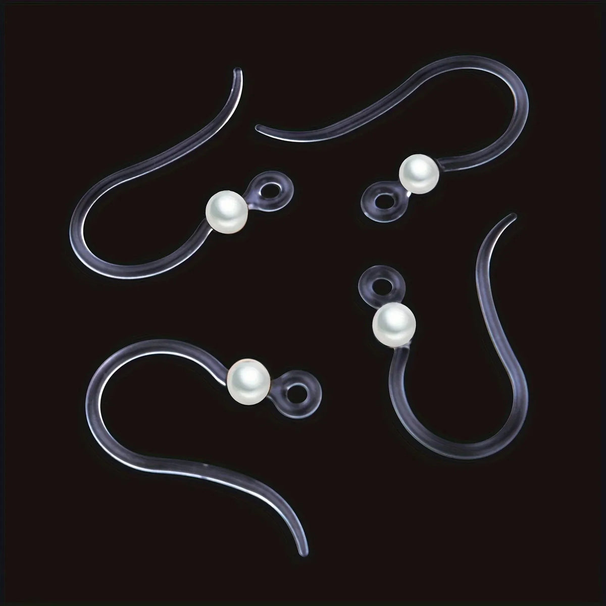 400Pcs:100Pc Hypoallergenic Earring Findings - Clear Hooks, Studs, 200 Backs & 100 Pearls Kit
