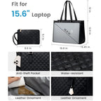 2 in 1 Lunch Tote Bag for Women Large Capacity Insulated 15.6 Inch Laptop Bag with Purse Lunch Compartment Computer Handbag
