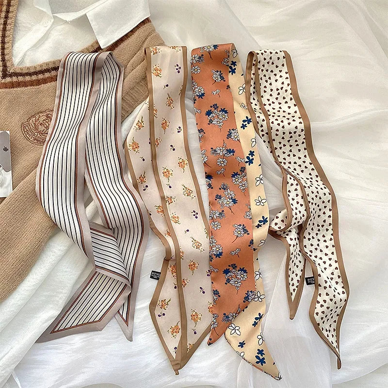 Gorgeous Long Silk Scarf Headband for for Women, Aesthetic Boho Hair Scarf Wrap, Party Holiday Beach Weekend Unique Chic
