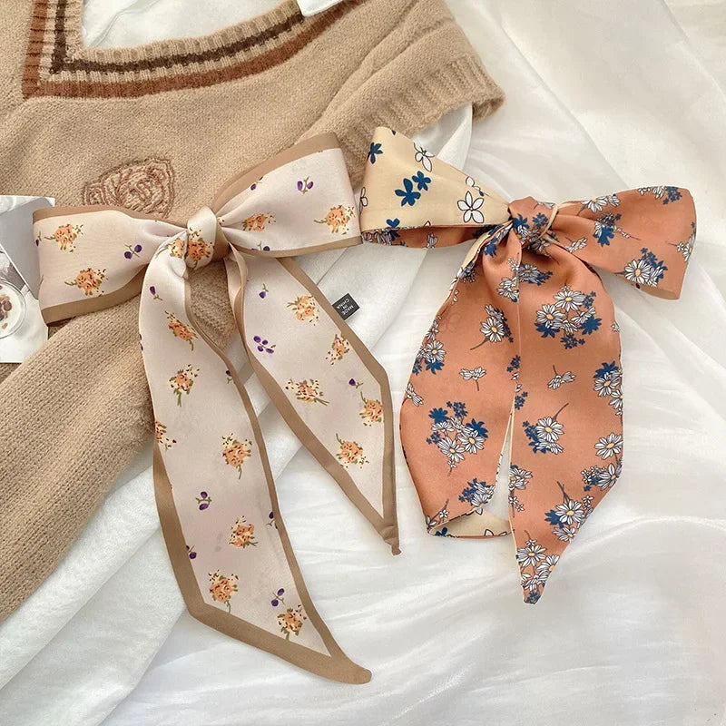 Gorgeous Long Silk Scarf Headband for for Women, Aesthetic Boho Hair Scarf Wrap, Party Holiday Beach Weekend Unique Chic