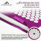 Acupressure Mat & Pillow Set Muscle Relaxation Back Neck Massager Cushion Kuznetsov Applicator Pad for Yoga Fitness Pain Relief