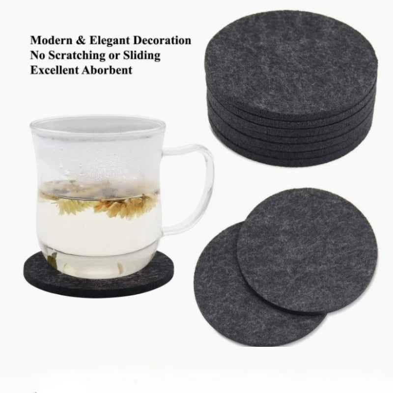 10pieces of eco-friendly felt coaster kit - quick absorption and insulation coaster, suitable for home, vacation, and office use