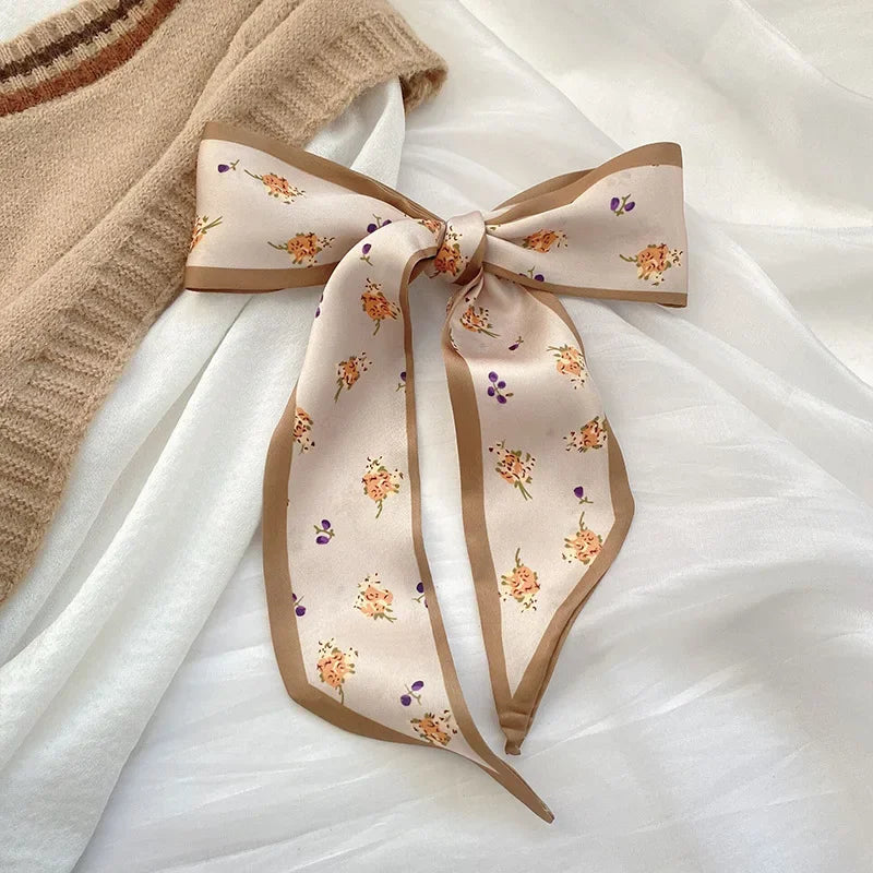 Gorgeous Long Silk Scarf Headband for for Women, Aesthetic Boho Hair Scarf Wrap, Party Holiday Beach Weekend Unique Chic