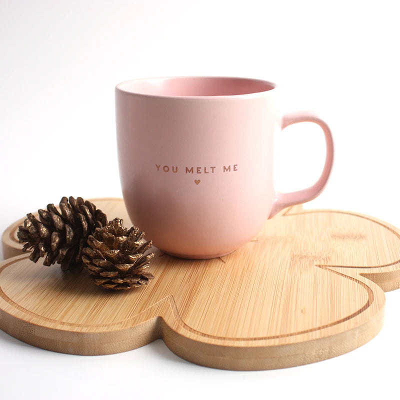 12oz Eco-Friendly Tea Cup Classic Pink Water Mug With Handle Coffee Drinkware Cups For Home Supplies Stylish Gift Idea