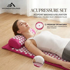 Acupressure Mat & Pillow Set Muscle Relaxation Back Neck Massager Cushion Kuznetsov Applicator Pad for Yoga Fitness Pain Relief