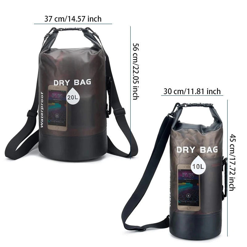 Waterproof Dry Bag 10L 20L Storage Pack Pouch For Swimming Trekking Rafting Boating Kayaking Rafting Drybags Backpack XD117Y
