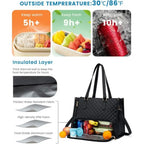 2 in 1 Lunch Tote Bag for Women Large Capacity Insulated 15.6 Inch Laptop Bag with Purse Lunch Compartment Computer Handbag