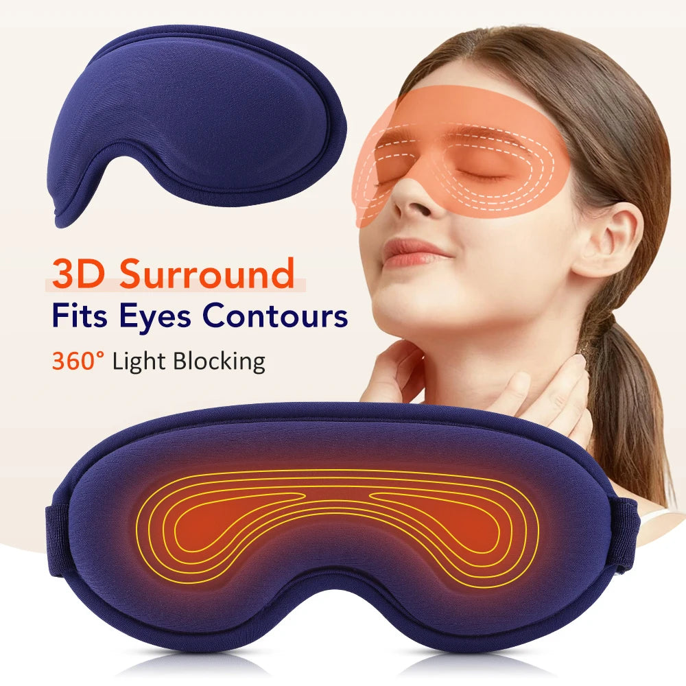 USB Eye Massager Heated Eye Shade Relieve Eye Fatiuge Remove Dark Circles Hot Eye Cover for Night Sleep Travel Office Eye Mask