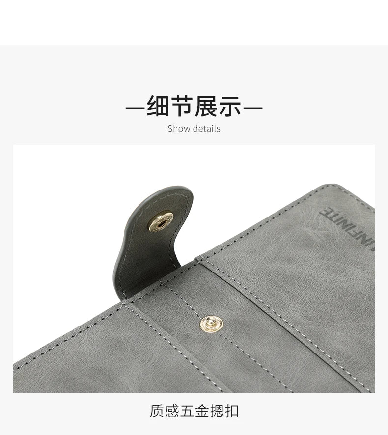 RFID Blocking Passport Bag, PU Solid Color, Zipper Buckle Wallet, Ticket Card Holder, Multi-functional Travel Passport Holder