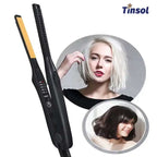 2-in-1 Mini Hair Straightener Curling Iron Professional Ceramic Short Flat Iron for Women & Men Beard Straightener