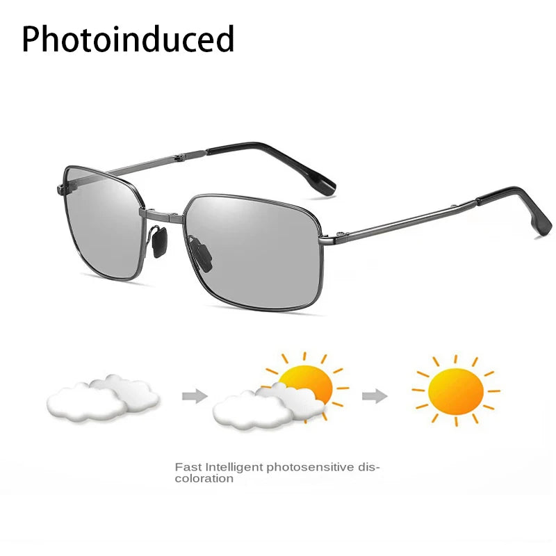 2023 New High-quality Fashion Foldable Polarized Sunglasses Men Women Vintage Portable Folding Metal Frame Sun Glasses UV400