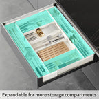 Drawer Organizer, Cutlery Tray for Kitchen Drawer, Expandable Utensil with Compartment, Spoons Forks Knives Cutlery Holder