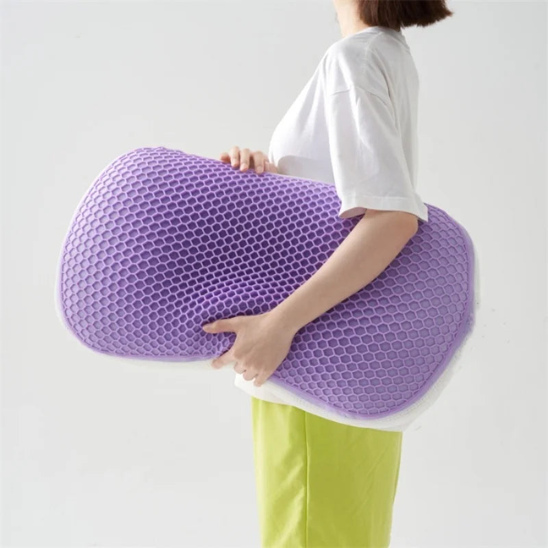Purple Pectin TPE Honeycomb&Polyeste Pillow Breathable AB Side Summer Four Season Household Soft Neck Support Pillow Core 40*65