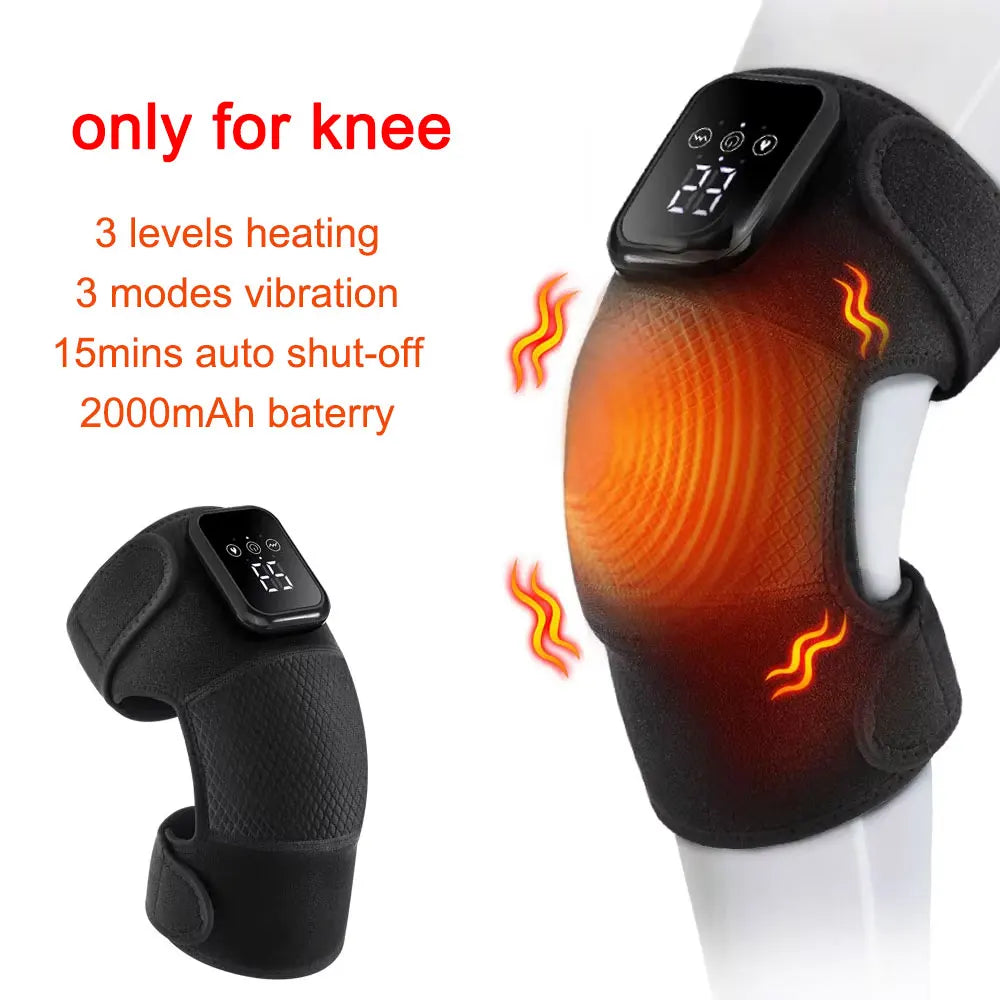 3 in 1 Heating Shoulder Massager Electric Knee Massage Blet Vibration Calf Heated Pad Hot Compress Joint Shoulder Steamer Device