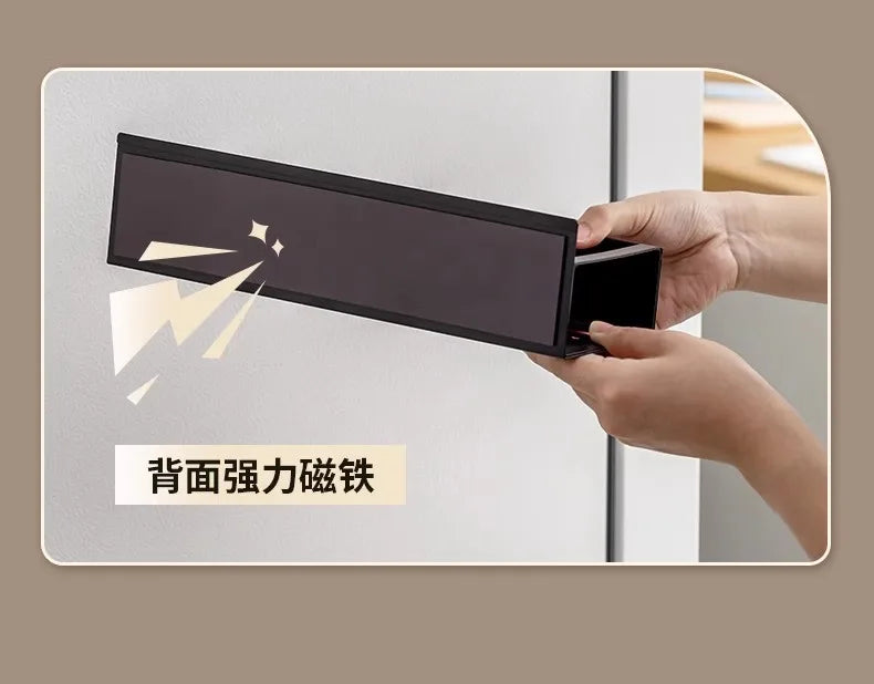 Magnetic Spice Rack for Refrigerator, Magnetic Shelf, Moveable Fridge Organizer with Hook Rack, Seasoning Organizer for Kitchen