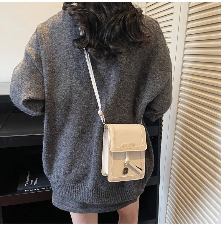 Cell Phone Crossbody Bag for Women Leopard Print PU Leather Purse with Charms Fashion Mini Shoulder Bag for Daily Shopping