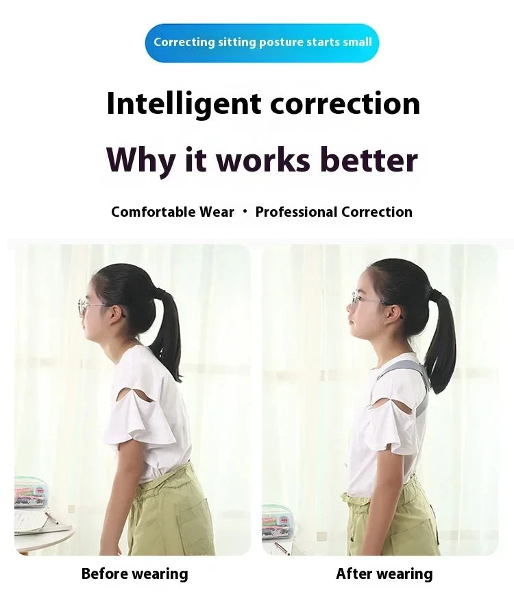 2026 New Smart Posture Corrector Rechargeable Back Brace 8 Shape Vibration Reminder 400mAh Battery for Work Study Office Home