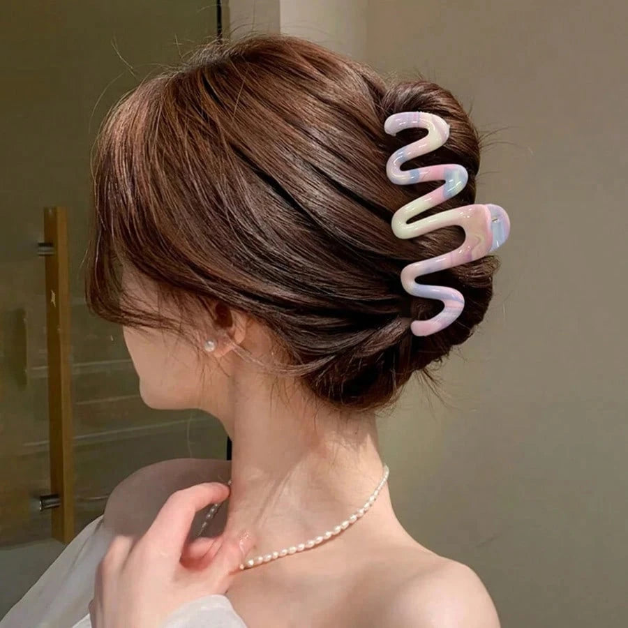 3Pcs/1Pc Candy Color Claw Clip - Extra Hold Hair Clamp For Thick Hair,Summer Cute Crinkle Clip For Girls, Sweet Hair Accessories