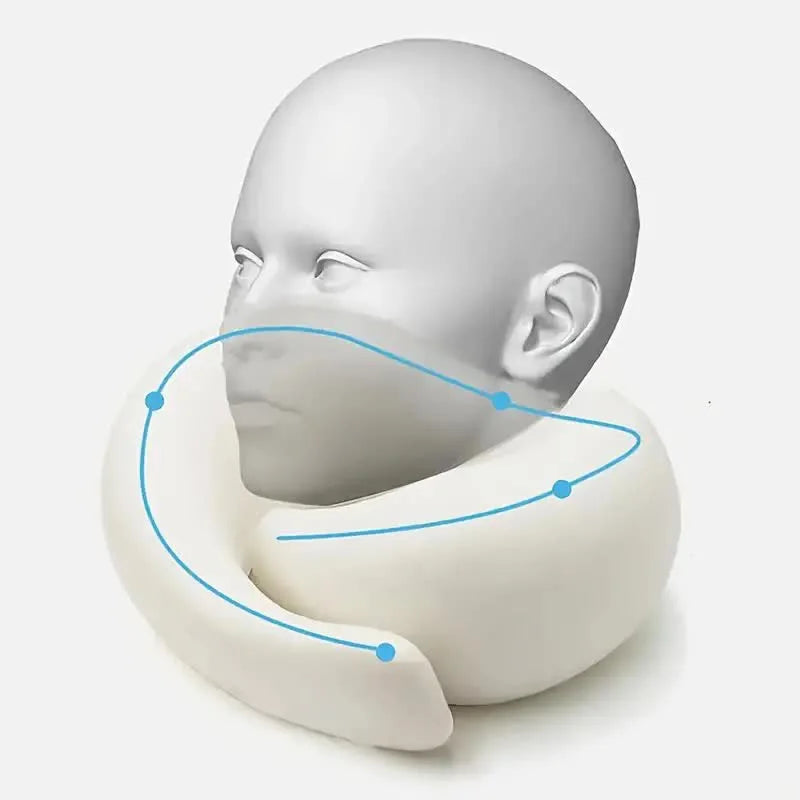 Memory Foam Travel Neck Pillow U-shaped Pillow Snail Style Travel Neck Support Portable Adjustable Soft Noon Break Sleep Pillows