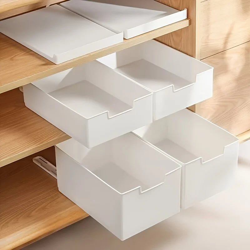 1pc kitchen spice track drawer storage box cabinet sundry organizer basket intimates cosmetics pull-out storage box
