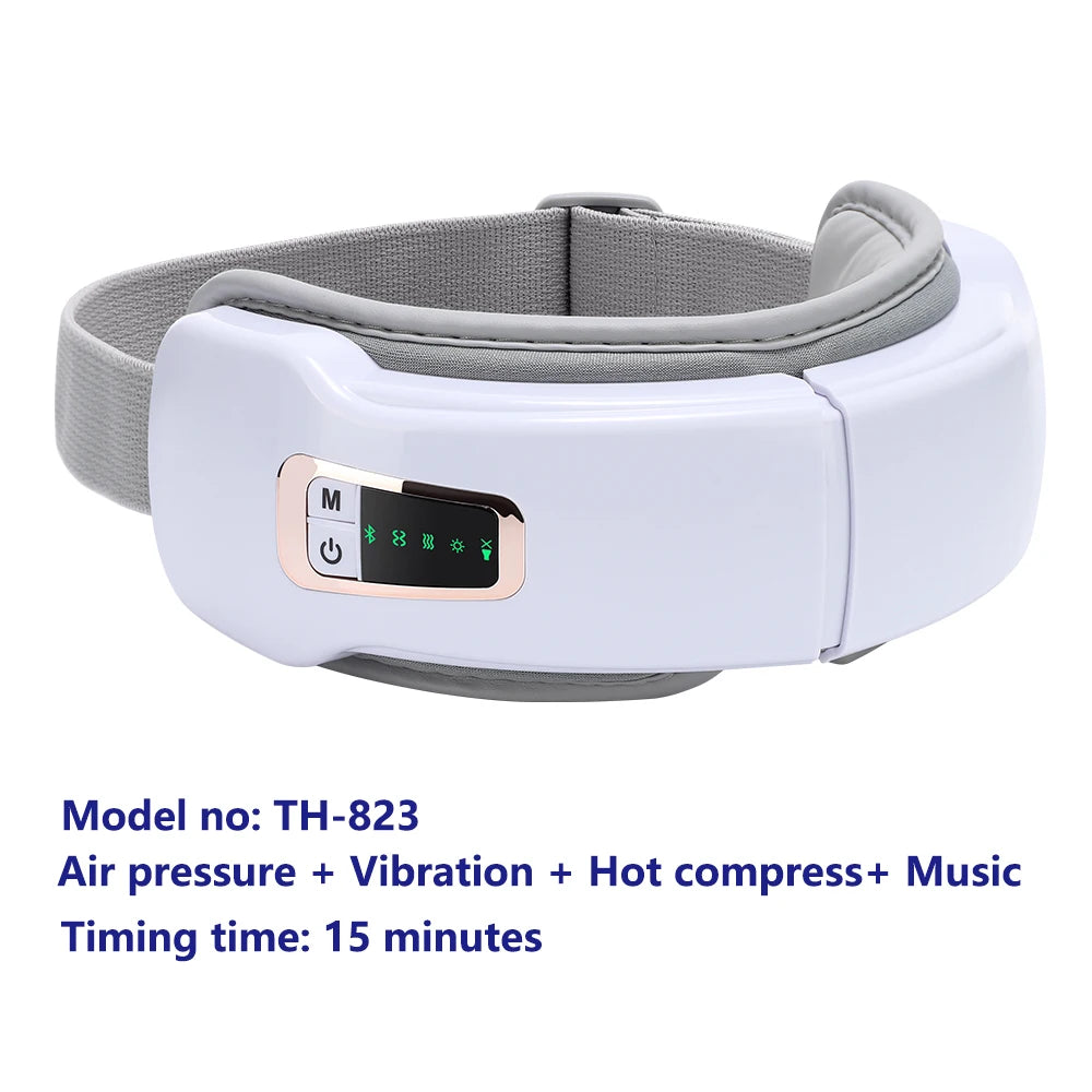 Electric Eye Massager Hot Compress Stress Relief Heating Vibration Massage Connect Music Relax Foldable Eye Care Smart Glasses