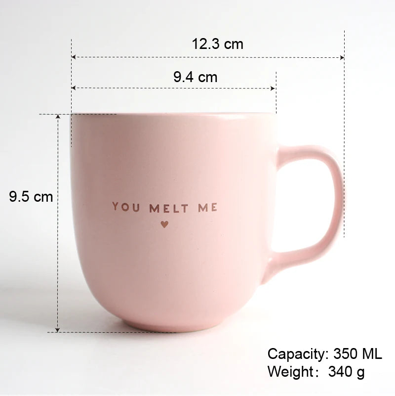 12oz Eco-Friendly Tea Cup Classic Pink Water Mug With Handle Coffee Drinkware Cups For Home Supplies Stylish Gift Idea