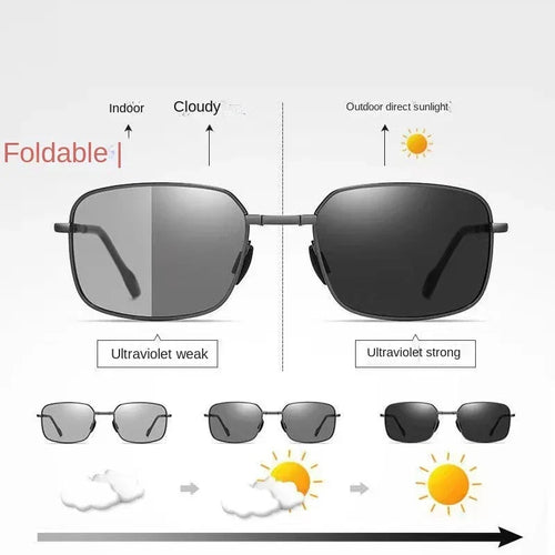 2023 New High-quality Fashion Foldable Polarized Sunglasses Men Women Vintage Portable Folding Metal Frame Sun Glasses UV400