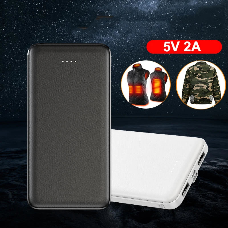 Slim Power Bank 20000mAh 5V 2A Portable Charger for Heated Vest Jacket Power Bank for Xiaomi Mi iPhone Air Conditioning Clothing