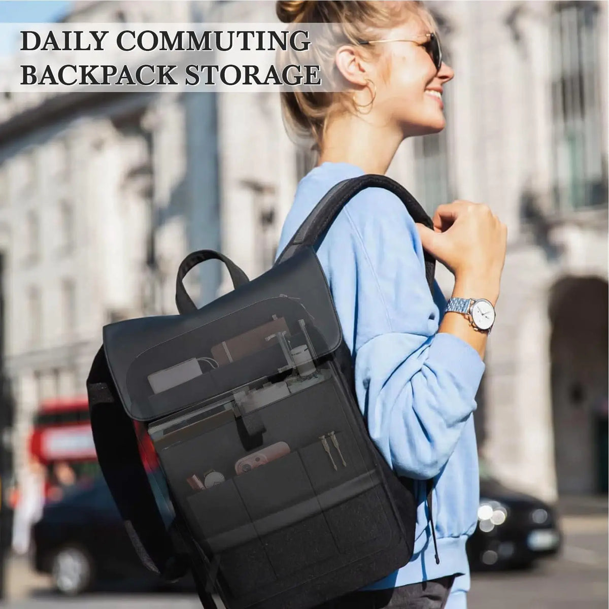 Bookbag Organizer Insert Large Capacity Portable Backpack Storage Bag Multi Pockets Rucksack Tidy Pouch for Cosmetics Phone
