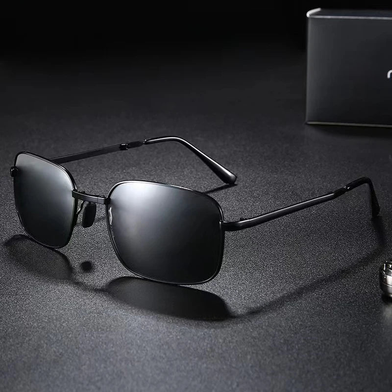 2023 New High-quality Fashion Foldable Polarized Sunglasses Men Women Vintage Portable Folding Metal Frame Sun Glasses UV400