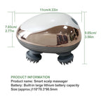 Electric Scalp Massager Silicone Head Scalp Kneading Vibration Device 6 Mode for Hair Growth Stress Relax Waterproof Massageador