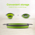Round Collapsible Colander Silicone Kitchen Fruit Vegetable Washing Basket Strainer Foldable Drainer Kitchen Gadgets Tools