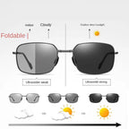 2023 New High-quality Fashion Foldable Polarized Sunglasses Men Women Vintage Portable Folding Metal Frame Sun Glasses UV400