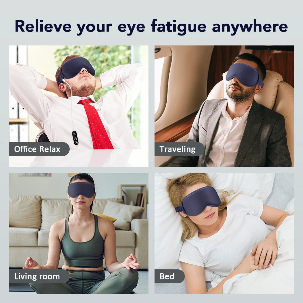 USB Eye Massager Heated Eye Shade Relieve Eye Fatiuge Remove Dark Circles Hot Eye Cover for Night Sleep Travel Office Eye Mask