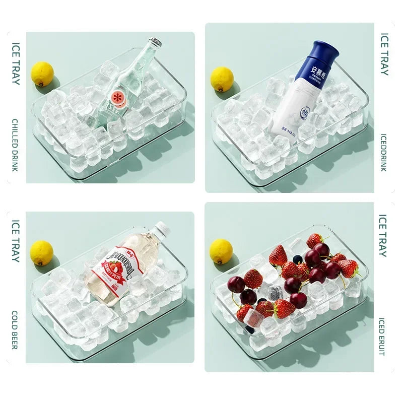 "Eco-Friendly Silicone Ice Cube Trays Food Grade BPA-Free Freezer Molds with Lids Reusable Leakproof Storage, Baby Food"