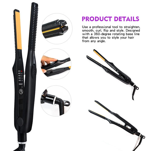 2 In 1 Hair Straightener Hair Curler Professional Ceramic Flat Iron For Short Hair Women And Men Beard Straightener