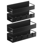 Magnetic Spice Rack for Refrigerator, Magnetic Shelf, Moveable Fridge Organizer with Hook Rack, Seasoning Organizer for Kitchen