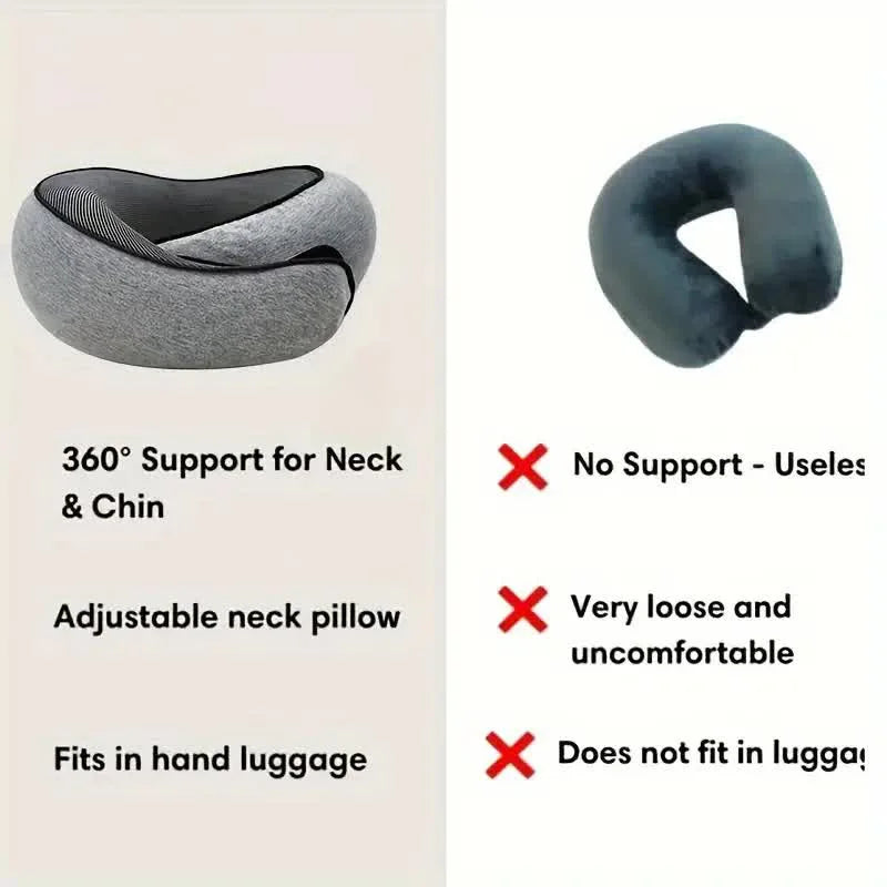 Memory Foam Travel Neck Pillow U-shaped Pillow Snail Style Travel Neck Support Portable Adjustable Soft Noon Break Sleep Pillows