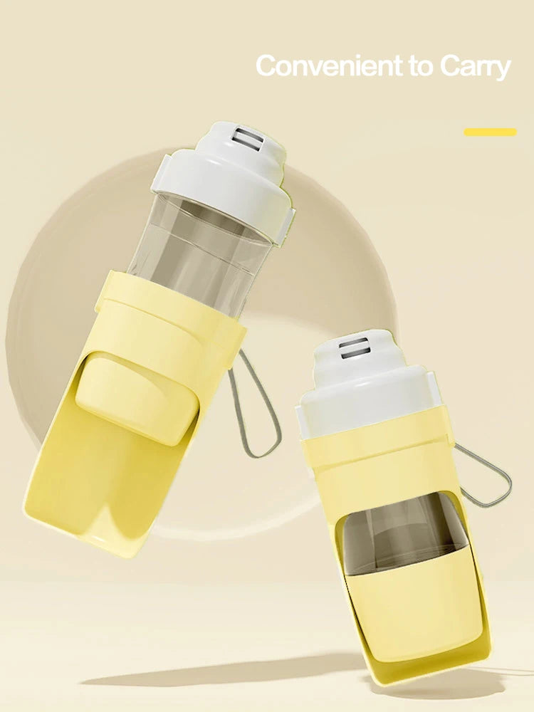 Pet Travel Water Bottle Portable with Food Container Foldable 2in1 Pet Outdoor Bowl Puppy Dog Cat Travel Drinking Food Feeder
