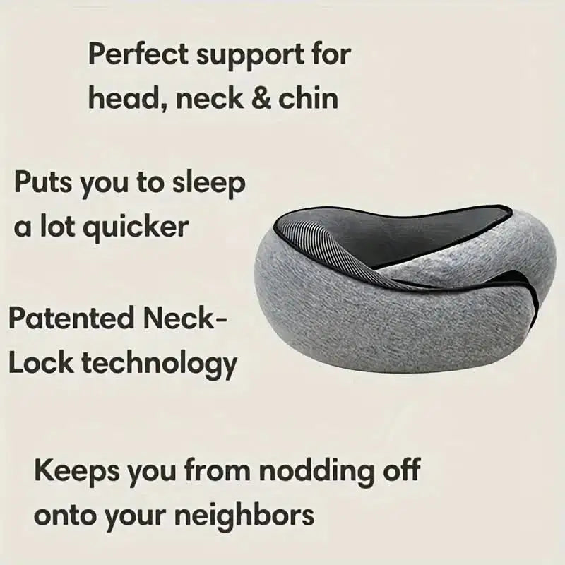 Memory Foam Travel Neck Pillow U-shaped Pillow Snail Style Travel Neck Support Portable Adjustable Soft Noon Break Sleep Pillows